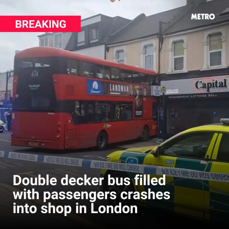 Double decker bus filled with 20 passengers crashes into shop in London