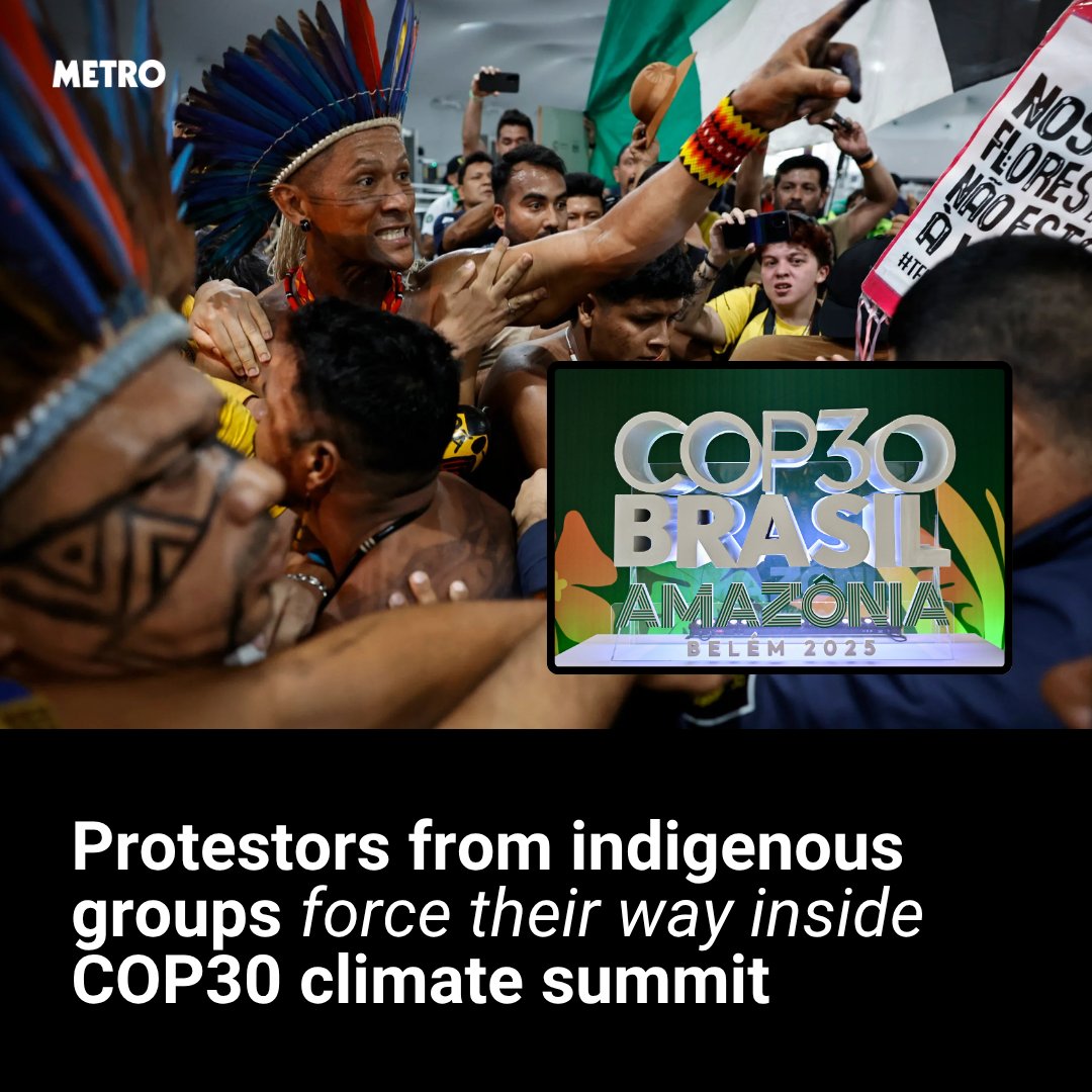 Indigenous protesters force their way inside COP30 climate summit