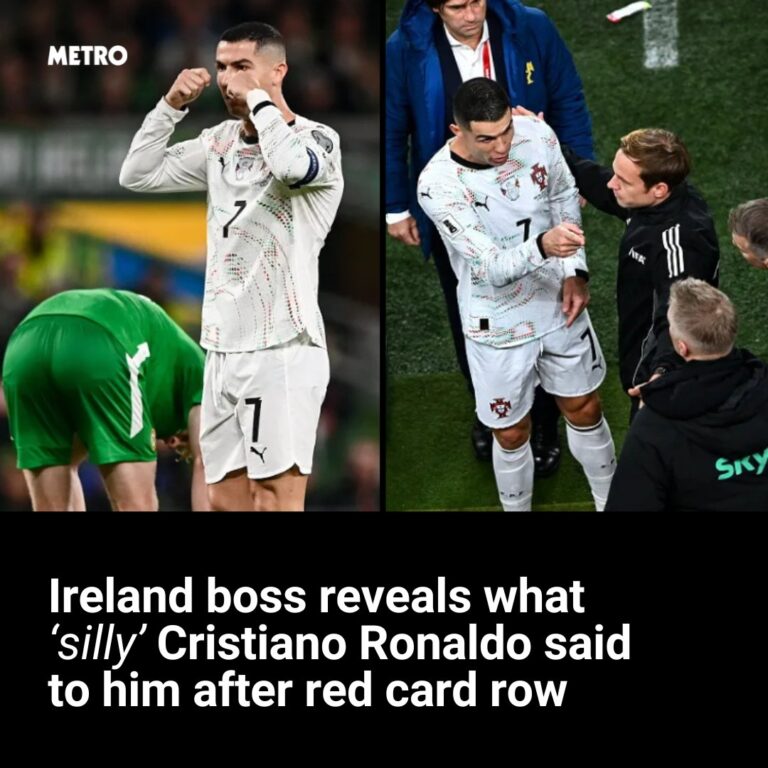 Ireland boss reveals what ‘silly’ Cristiano Ronaldo said to him after red card row