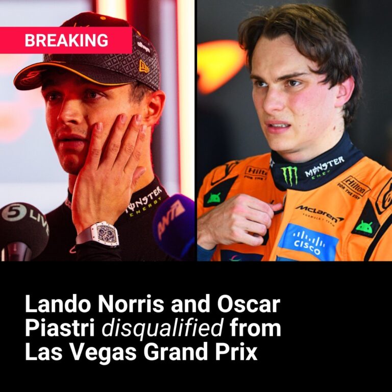 Lando Norris and Oscar Piastri disqualified from Las Vegas Grand Prix