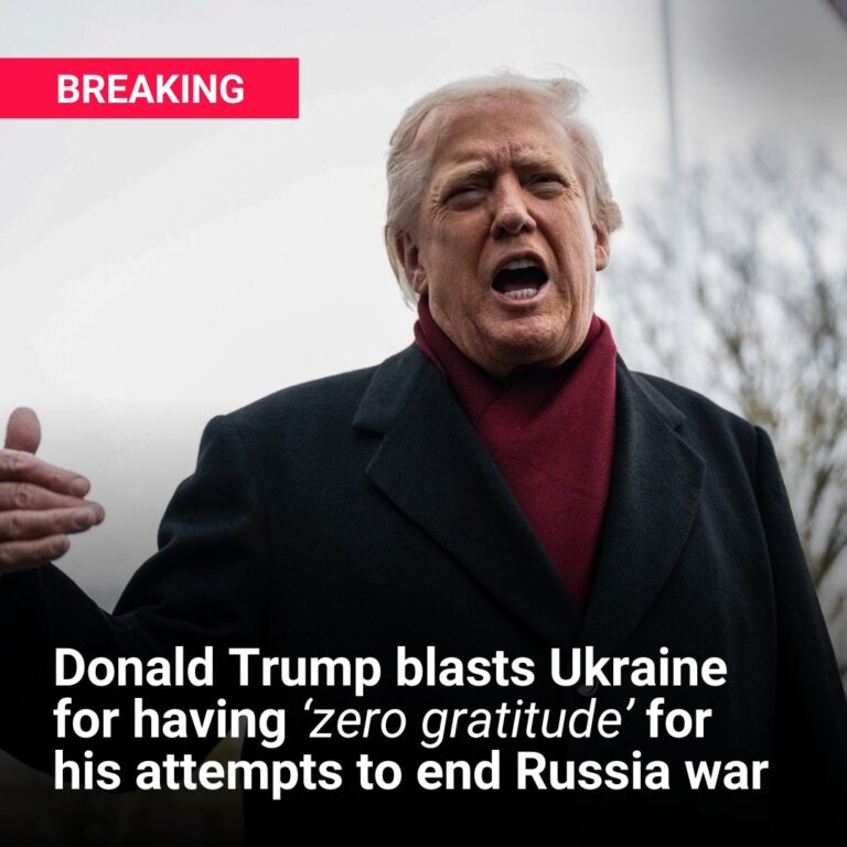 Donald Trump blasts Ukraine for having ‘zero gratitude’ for his attempts to end Russia war