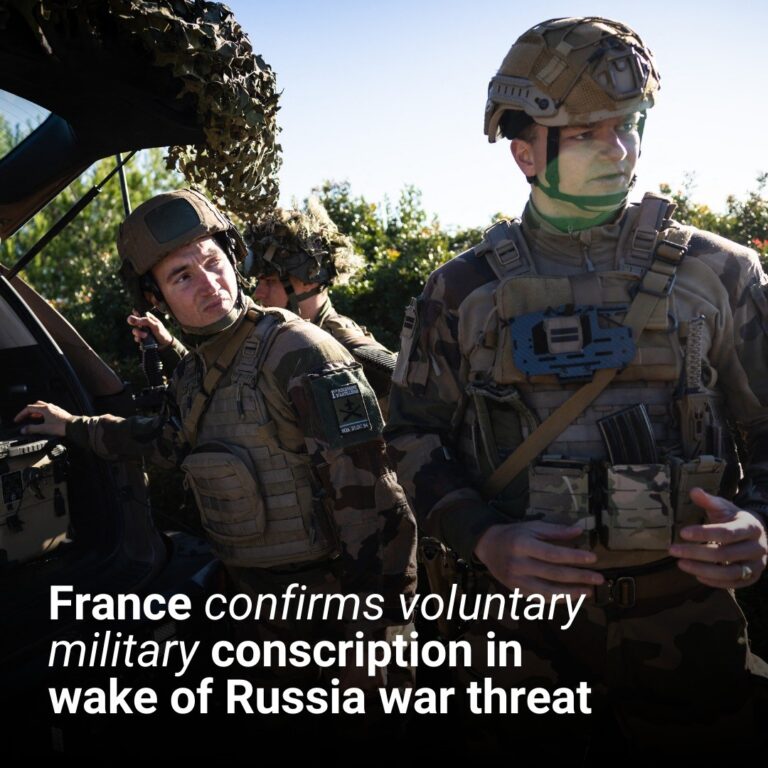 France confirms voluntary military conscription in wake of Russia war threat
