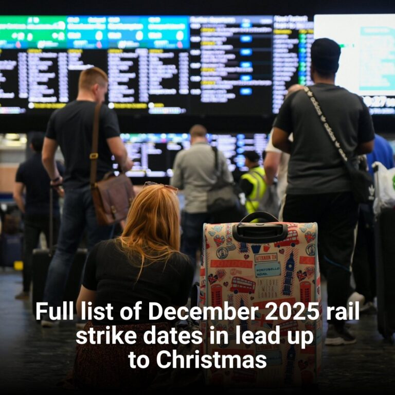 Full list of December 2025 rail strike dates in lead up to Christmas