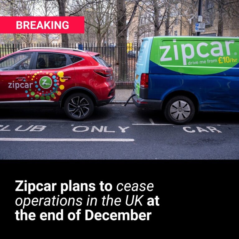 Zipcar plans to stop operating in the UK at the end of December
