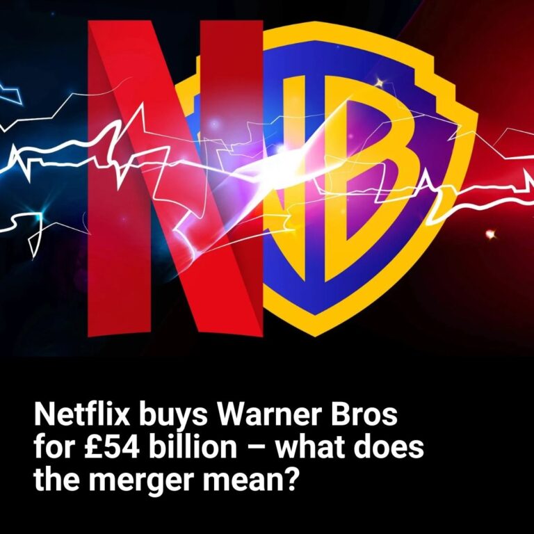 Netflix buys Warner Bros for £54 billion – what does the merger mean?