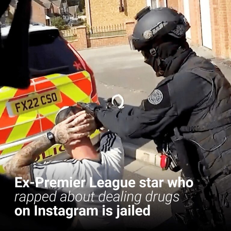 Ex-Premier League star who rapped about dealing drugs on Instagram is jailed