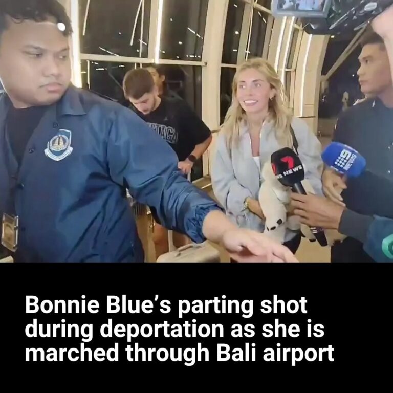 Bonnie Blue’s parting shot as she is marched through Bali airport and banned for 10 years