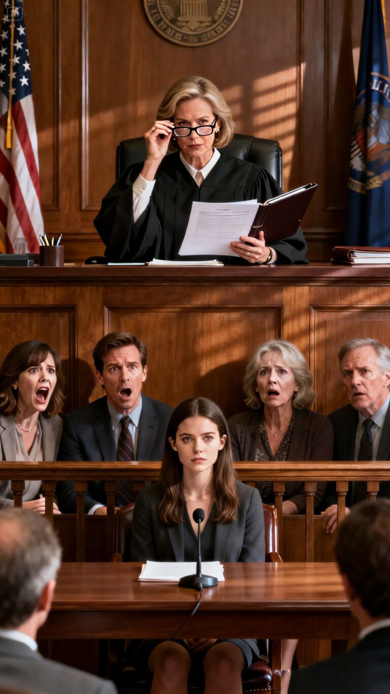 “Finally, your house is mine,” my sister declared in court. My parents applauded. I stood there silently, but the judge looked up and said, “One of the twelve properties I see. I’d love to take a look at it.”