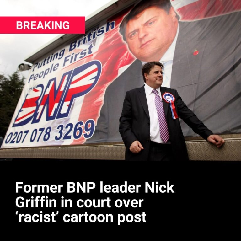 Former BNP leader Nick Griffin in court over ‘racist’ cartoon post