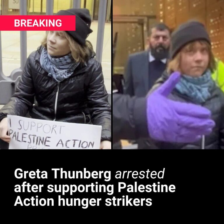 Greta Thunberg arrested after supporting Palestine Action hunger strikers