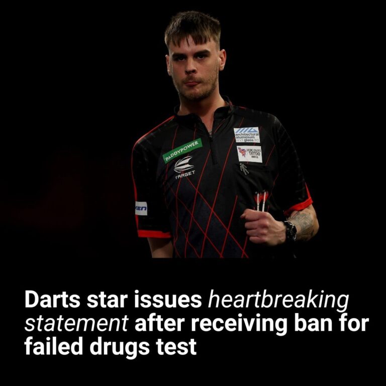 Darts star issues heartbreaking statement after receiving ban for failed drugs test