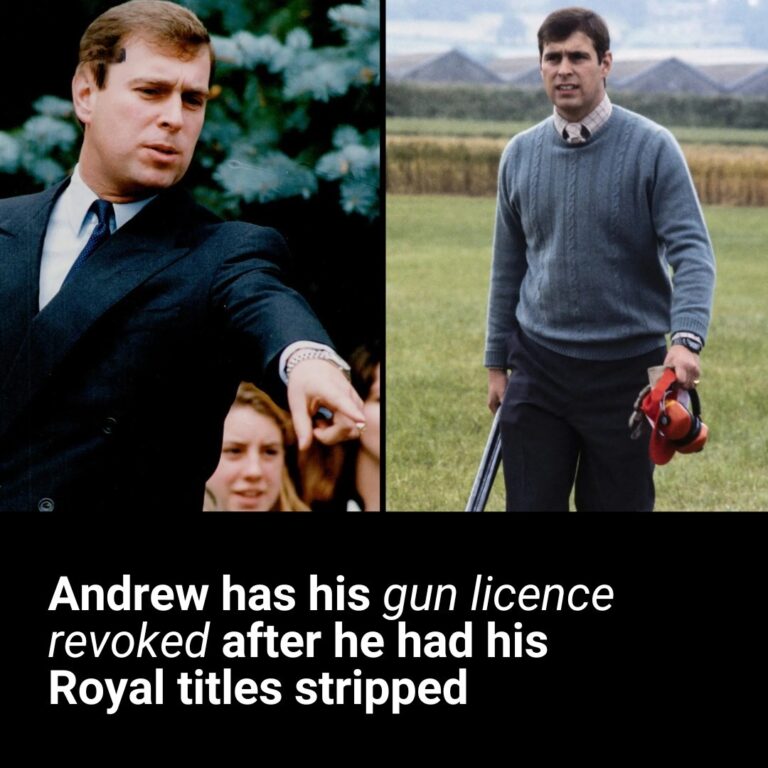 Andrew has his gun licence revoked after he had his Royal titles stripped