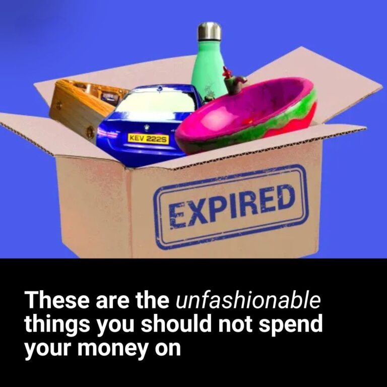 Fancy sinks and personalised number plates: The things it’s unfashionable to spend your money on now