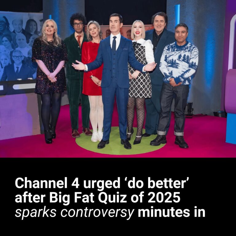 Channel 4 urged ‘do better’ after Big Fat Quiz of 2025 sparks controversy minutes in