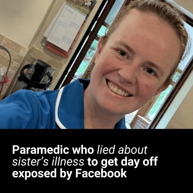 Paramedic who lied about sister’s illness to get day off exposed by Facebook