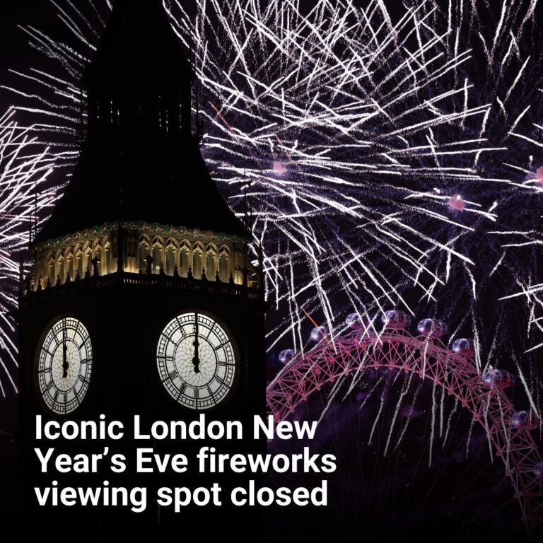 Where to watch free London New Year’s Eve fireworks as iconic spot closes