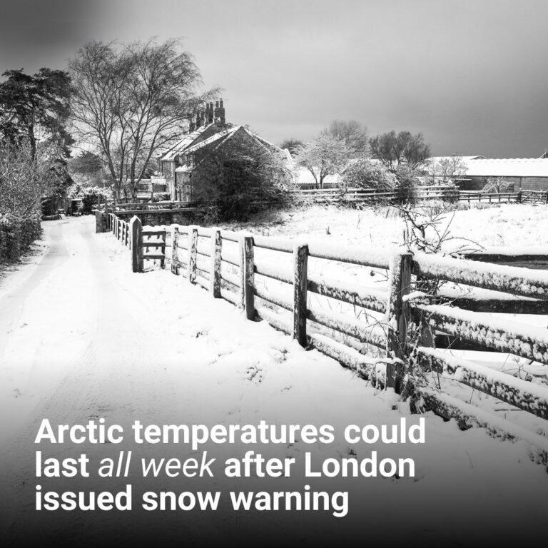 Arctic temperatures could last all week after London issued snow warning