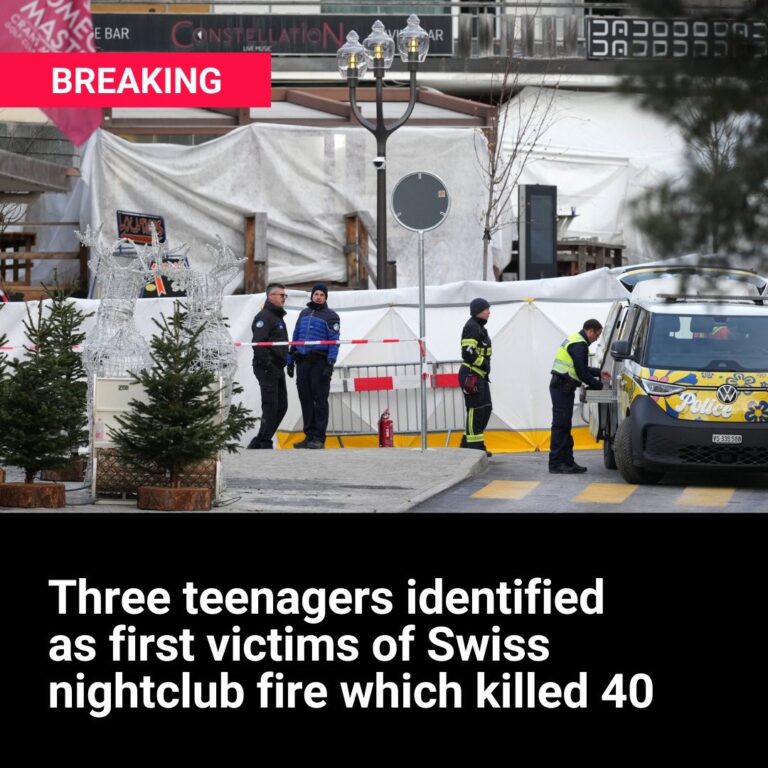 Three teenagers identified as first victims of Swiss nightclub fire which killed 40