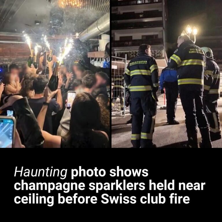 Haunting photo shows champagne sparklers held towards ceiling before Swiss club fire