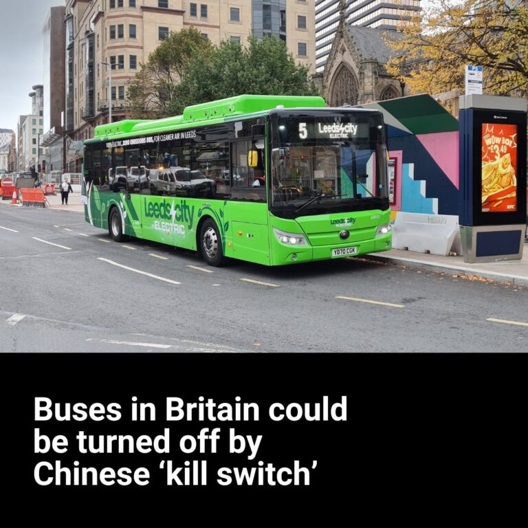 Buses in Britain could be turned off by Chinese ‘kill switch’