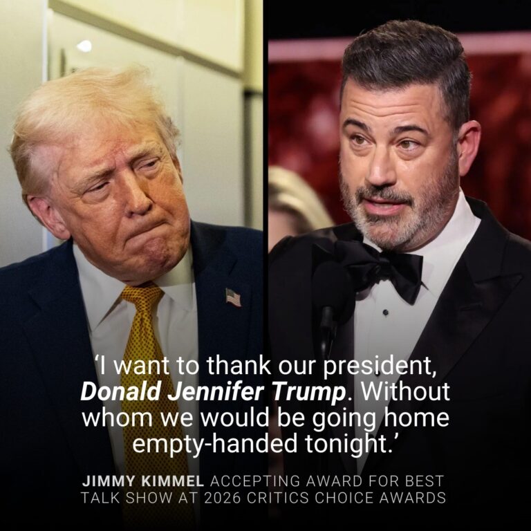 Jimmy Kimmel roasts ‘Donald Jennifer Trump’ as he wins at Critics Choice Awards