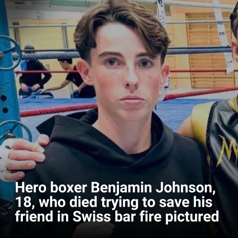 Hero boxer Benjamin Johnson, 18, who died trying to save his friend in Swiss bar fire is pictured
