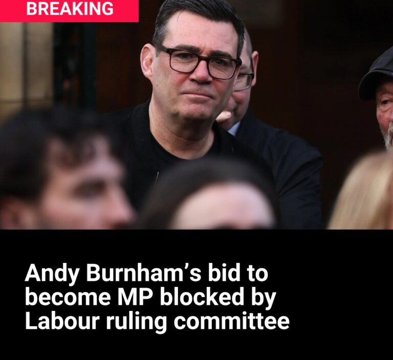 Andy Burnham’s bid to become MP blocked by Labour ruling committee