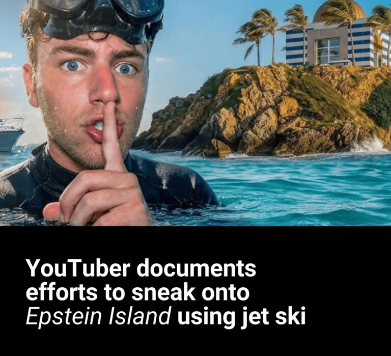 YouTuber documents efforts to sneak onto Epstein Island using jet ski