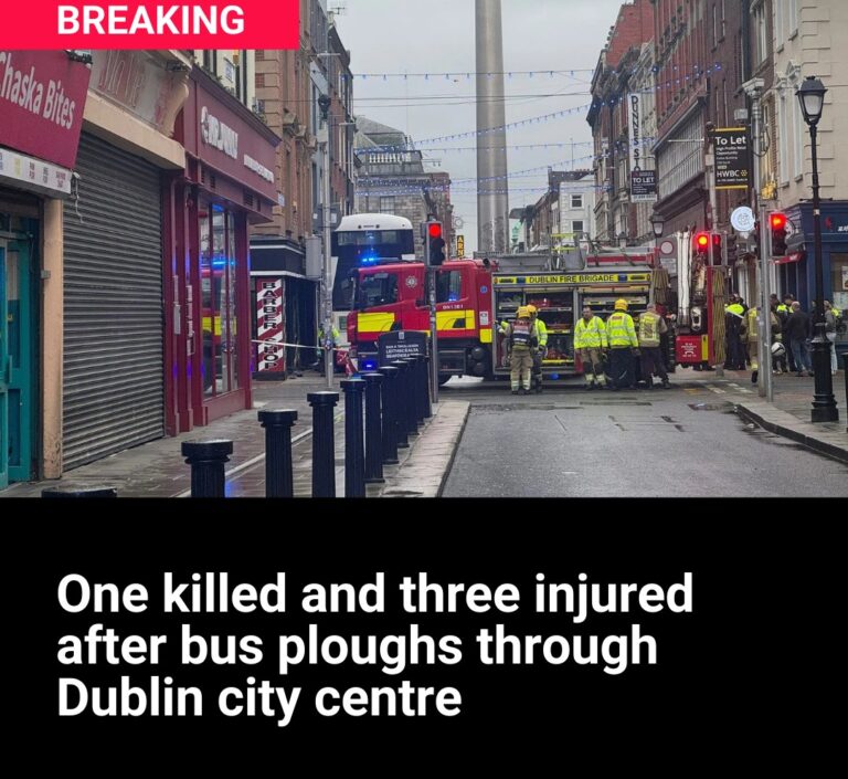One killed and three injured after bus ploughs through Dublin city centre
