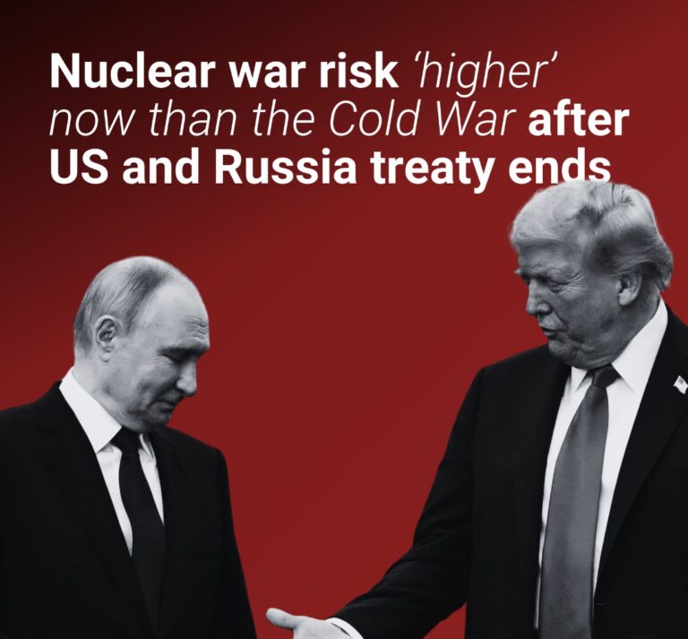 Nuclear war risk is ‘higher’ now than the Cold War after US and Russia treaty ends