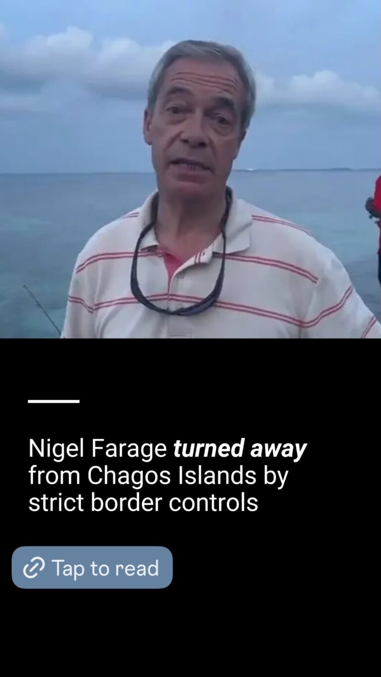 Nigel Farage travels 6,000 miles to be turned away from Chagos Islands by strict border controls
