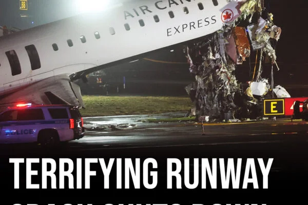 New York airport closed after collision between Air Canada plane and fire truck