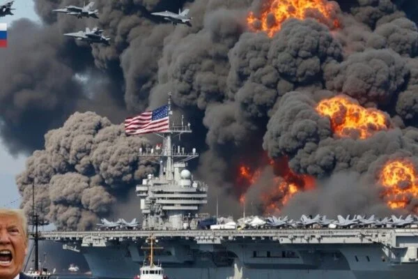 BREAKING: Shocking reports are circulating that a Russian Su-57 stealth fighter pilot has allegedly carried out a devastating strike on a U.S. aircraft carrier reportedly transporting more than 700 tanks.