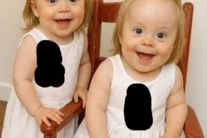 Young woman puts both babies inside the fir… See more