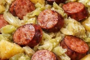 Slow Cooker 4-Ingredient Sausage and Cabbage